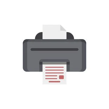Printer icon in flat style. Office machine vector illustration on isolated .. 库存插图