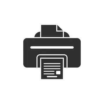 Printer icon in flat style. Office machine vector illustration on isolated .. Stock Illustration