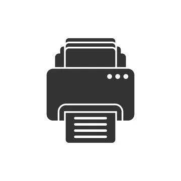 Printer icon in flat style. Office machine vector illustration on isolated .. Stock Illustration