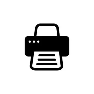 Printer Icon In Flat Style Vector For Apps, UI, Websites. Black Icon Vector Stock Illustration