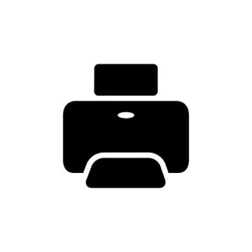 Printer Icon In Flat Style Vector For Apps, UI, Websites. Black Icon Vector Stock Illustration