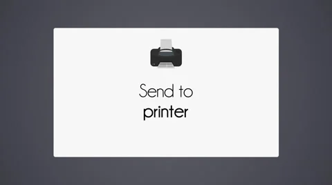 Printer icon floating on white card Stock Footage 40730551