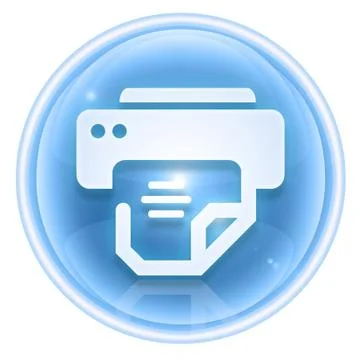 Printer icon ice, isolated on white background. Stockillustratie