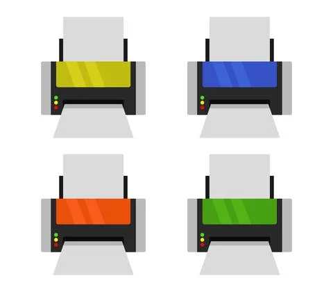 Printer icon illustrated in vector on white background 库存插图