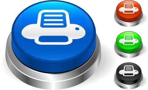 Printer icon on internet button Stock Illustration