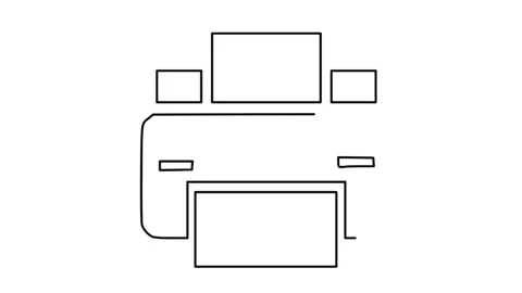 Printer icon isolated, black background, hd motion graphic animation Stock Footage 314565577