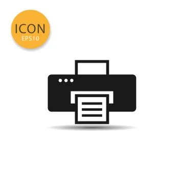 Printer icon isolated flat style. Stock Illustration