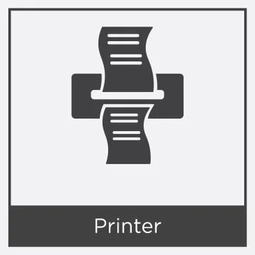 Printer icon isolated on white background Free Stock Illustration