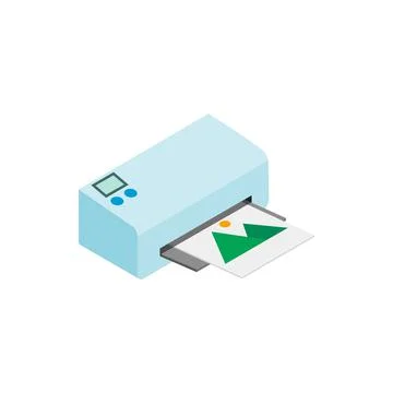 Printer icon in isometric 3d style 스톡 일러스트