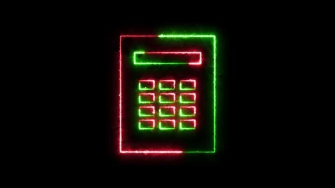 Printer icon neon fire green red color animation black background Stock Footage 265400787