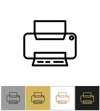 Printer icon, office printing document equipment simple symbol Stockillustratie