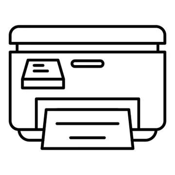 Printer icon, outline style Illustrazione stock