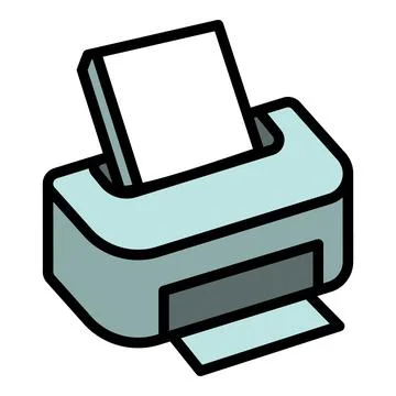 Printer icon, outline style Stock Illustration