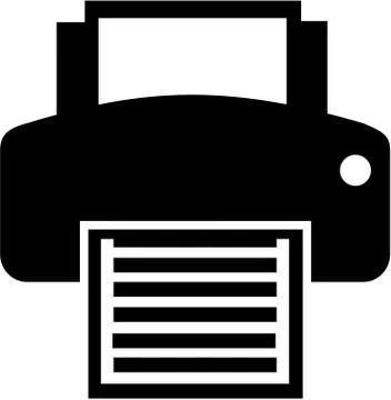 Printer icon with paper Stock Illustration