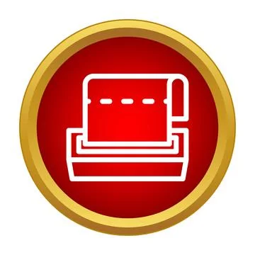 Printer icon with paper outputting from tray Stock Illustration