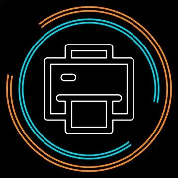 Printer icon - print symbol - print paper Stock Illustration