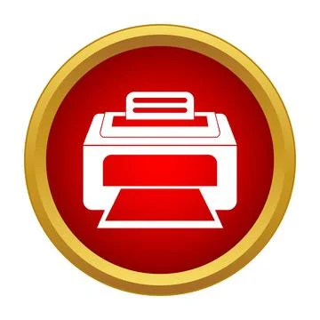 Printer icon, printing document in red circle Stock Illustration