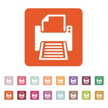 The printer icon. Printing symbol. Flat Stock Illustration