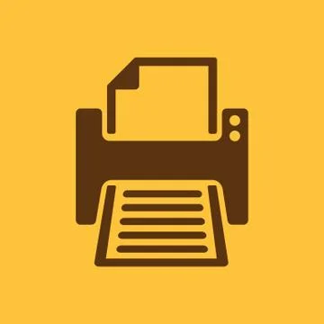 The printer icon. Printing symbol. Flat Stock Illustration