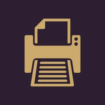 The printer icon. Printing symbol. Flat Stock Illustration