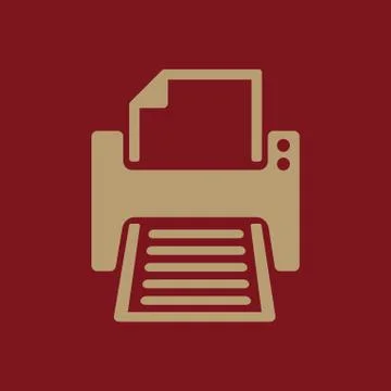 The printer icon. Printing symbol. Flat Stock Illustration