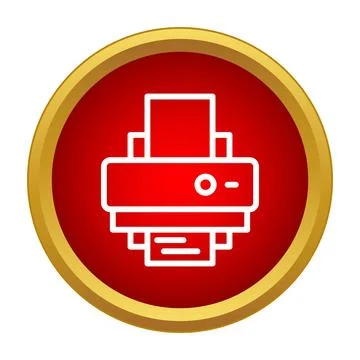 Printer icon representing document printing and office technology Illustrazione stock