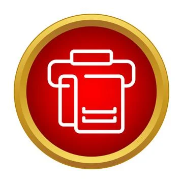 Printer icon representing printing documents in office technology Stock Illustration