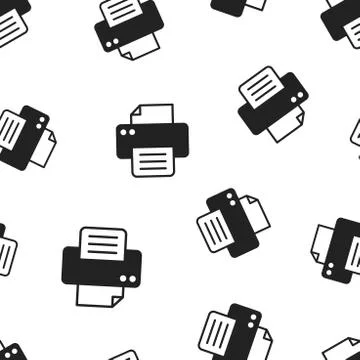 Printer icon seamless pattern background. Business concept vector illustratio Stock Illustration