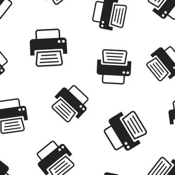 Printer icon seamless pattern background. Business concept vector illustratio Illustrazione stock