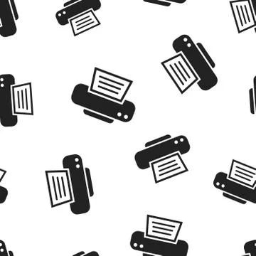 Printer icon seamless pattern background. Business concept vector illustratio Stock Illustration