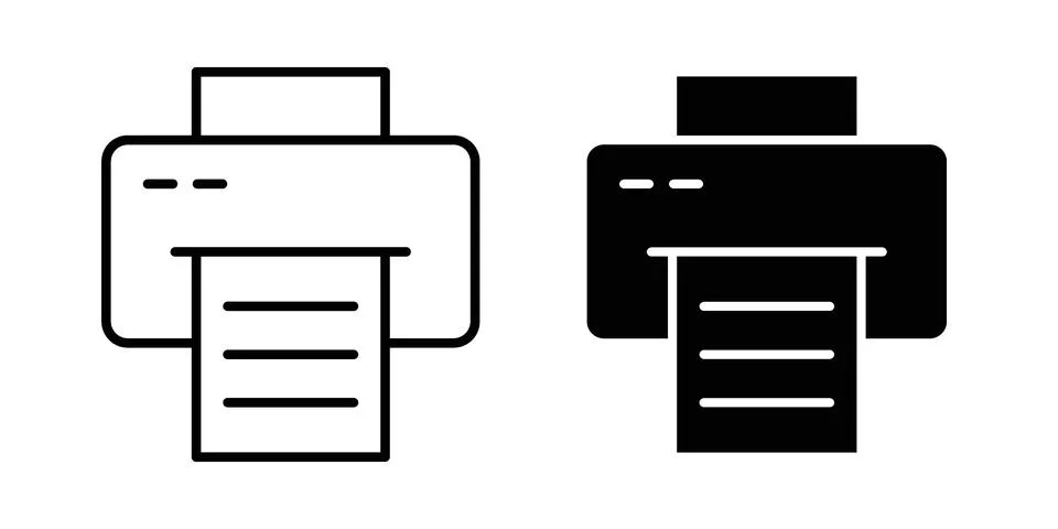 Printer icon set, collection of vector icons Illustrazione stock