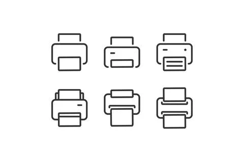 Printer icon set. Document printing illustration symbol. Sign printer line .. Stock Illustration