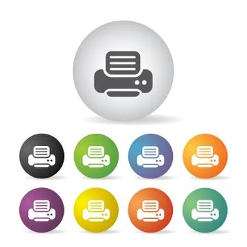 Printer icon set Stock Illustration