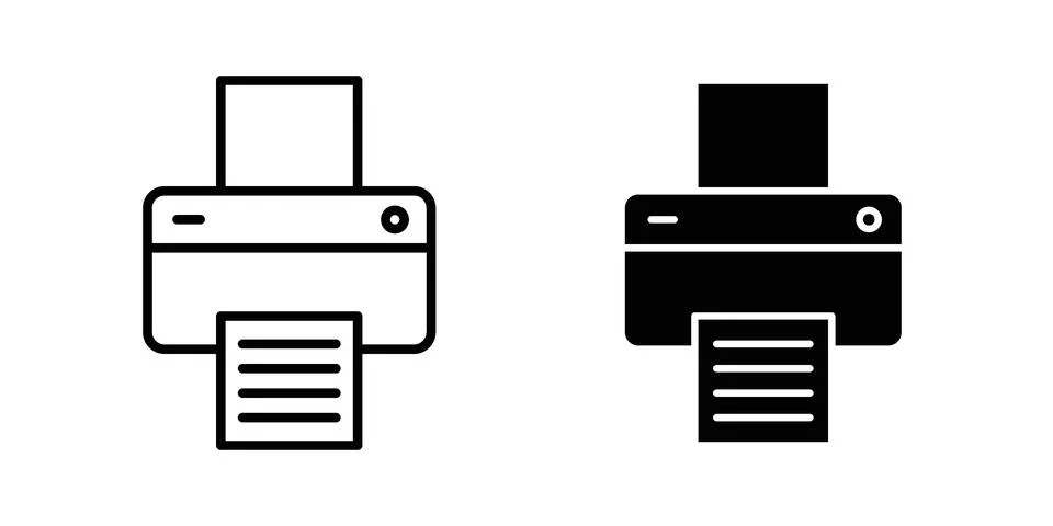 Printer icon set. Vector EPS 10 Stock Illustration