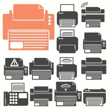 Printer icon sit Illustrazione stock