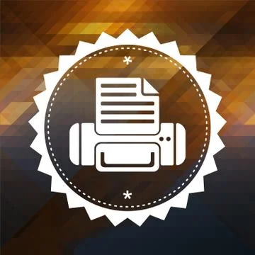 Printer Icon on Triangle Background. Stock Illustration