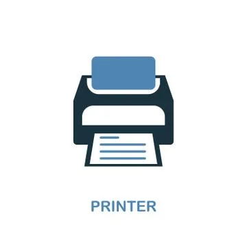Printer icon in two colors. Simple element symbol. Printer icon design from Stock Illustration