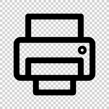 Printer Icon Vector. Black Illustration Isolated On White Background. Can be use Stock Illustration