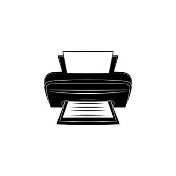 Printer icon vector black on white background Stock Illustration