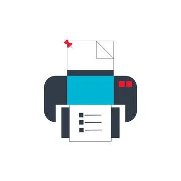 Printer Icon Vector Design Template. Print paper or document sign Stock Illustration