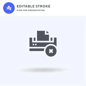 Printer icon vector, filled flat sign, solid pictogram isolated on white, log Stock Illustration