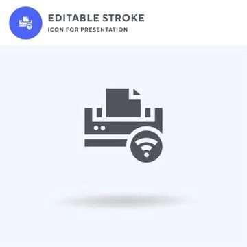 Printer icon vector, filled flat sign, solid pictogram isolated on white, logo Stock Illustration