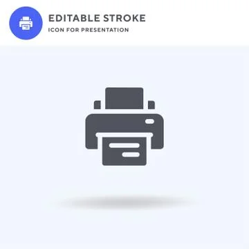 Printer icon vector, filled flat sign, solid pictogram isolated on white, log 스톡 일러스트