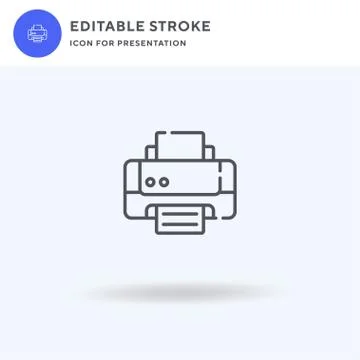 Printer icon vector, filled flat sign, solid pictogram isolated on white, log Stock Illustration