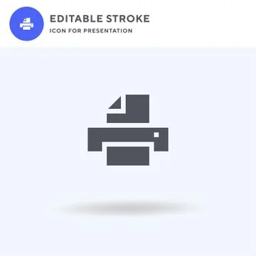 Printer icon vector, filled flat sign, solid pictogram isolated on white, logo Stock Illustration