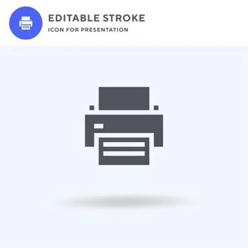 Printer icon vector, filled flat sign, solid pictogram isolated on white, logo Stockillustratie