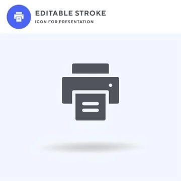 Printer icon vector, filled flat sign, solid pictogram isolated on white, logo Stock Illustration
