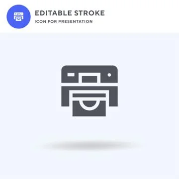 Printer icon vector, filled flat sign, solid pictogram isolated on white, logo Stockillustratie