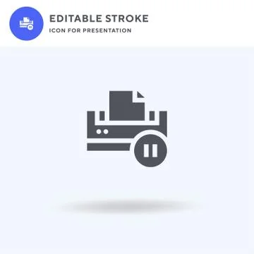 Printer icon vector, filled flat sign, solid pictogram isolated on white, logo Illustrazione stock