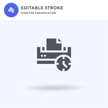 Printer icon vector, filled flat sign, solid pictogram isolated on white, logo 스톡 일러스트